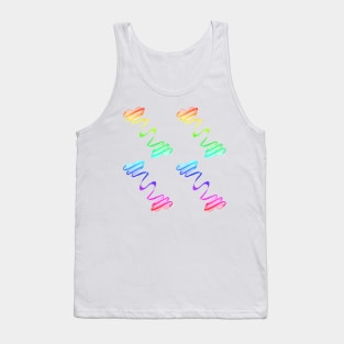 Rainbow Hearts With Ribbons Tank Top